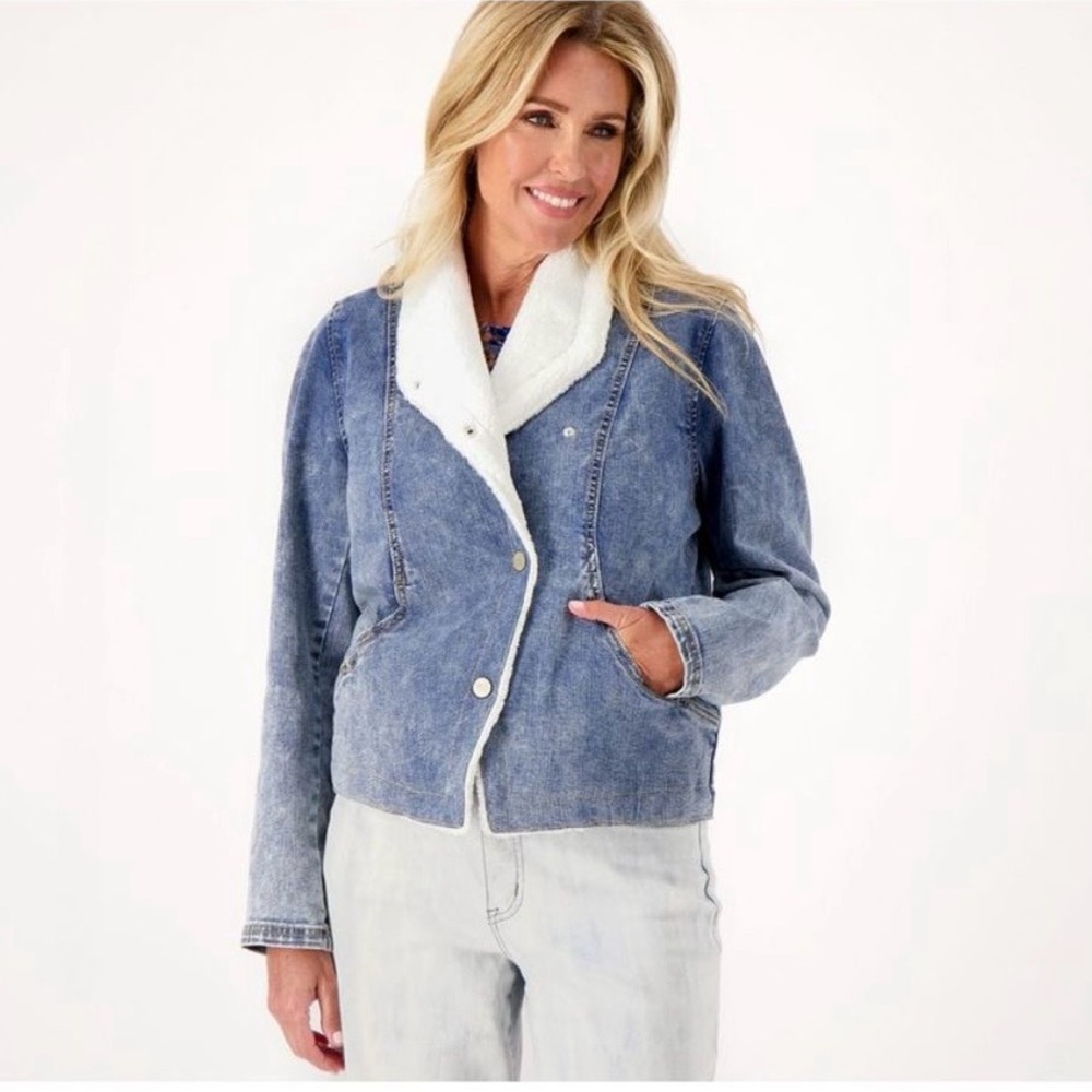 LOGO Lori Goldstein Limited Edition Denim Lightweight Coat